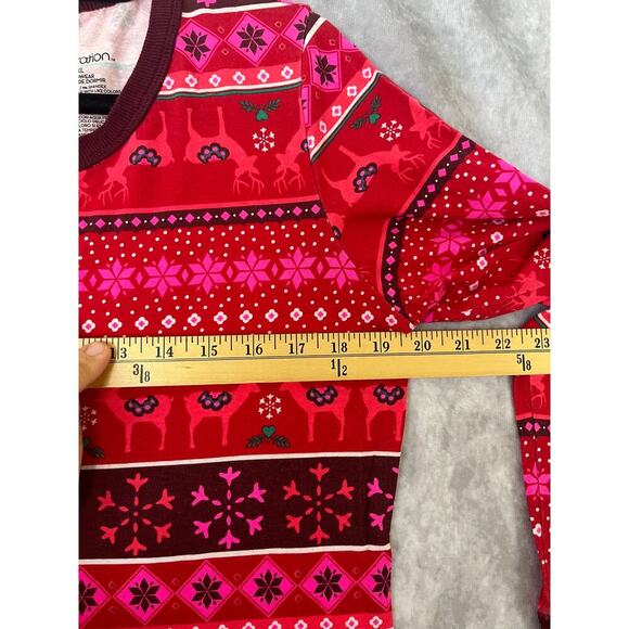 Xhilaration Christmas One Piece Pajamas Fair Isle Reindeer Cotton Y2K XL Target - Picture 6 of 9